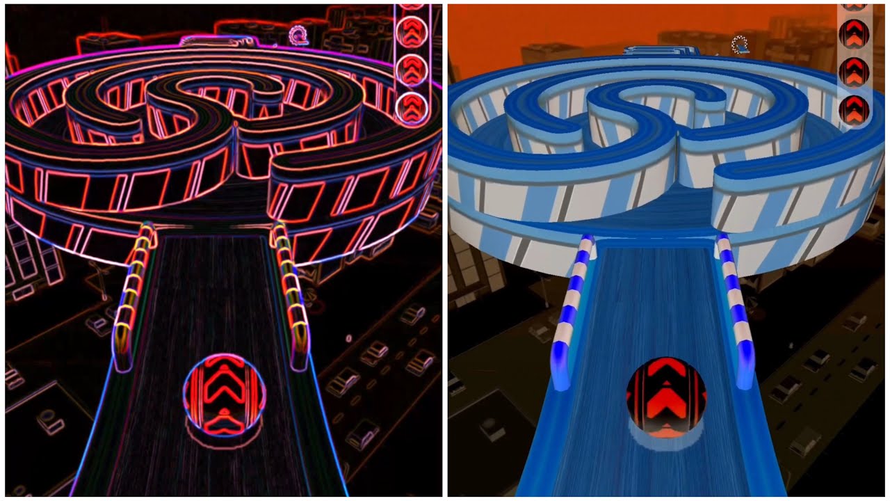 Sky rolling ball 3D challenge - reversed gameplay 🆚 normal gameplay - walkthrough levels 954 + 955