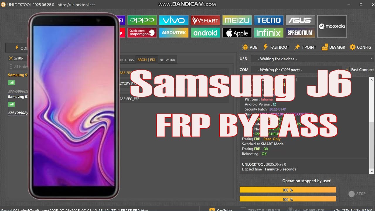 Samsung Galaxy J6 Frp Bypass Unlock tool