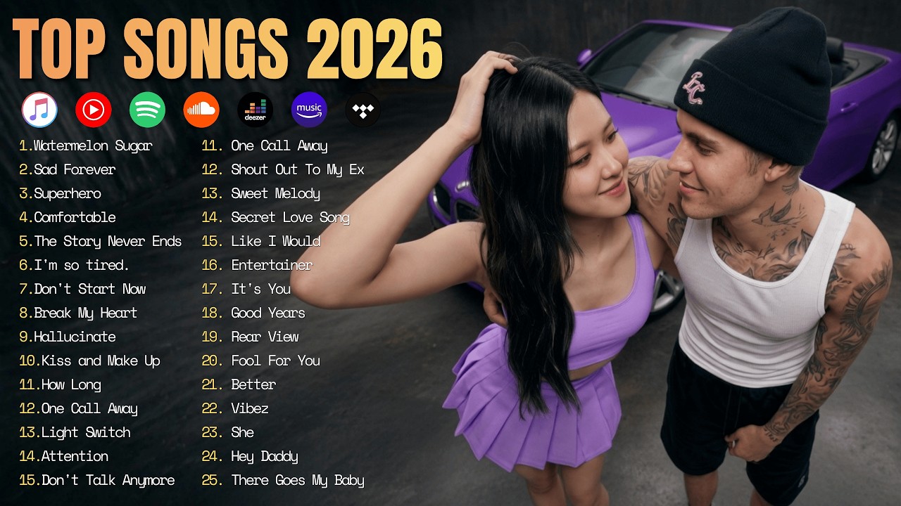 Top 20 Pop Songs 2026 ♫ Bruno Mars, Lady Gaga, Dua Lipa, Justin Bieber, ROS&Eacute; ~ Best Spotify Songs