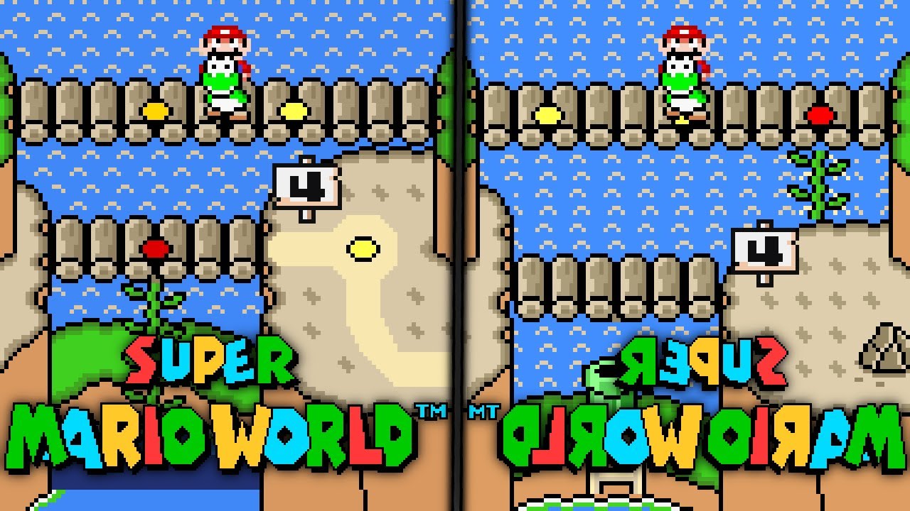 Super Mario World (Inverted) - dlroW oiraM repuS #4 Cookie Mountain (Mirror Mode). ᴴᴰ