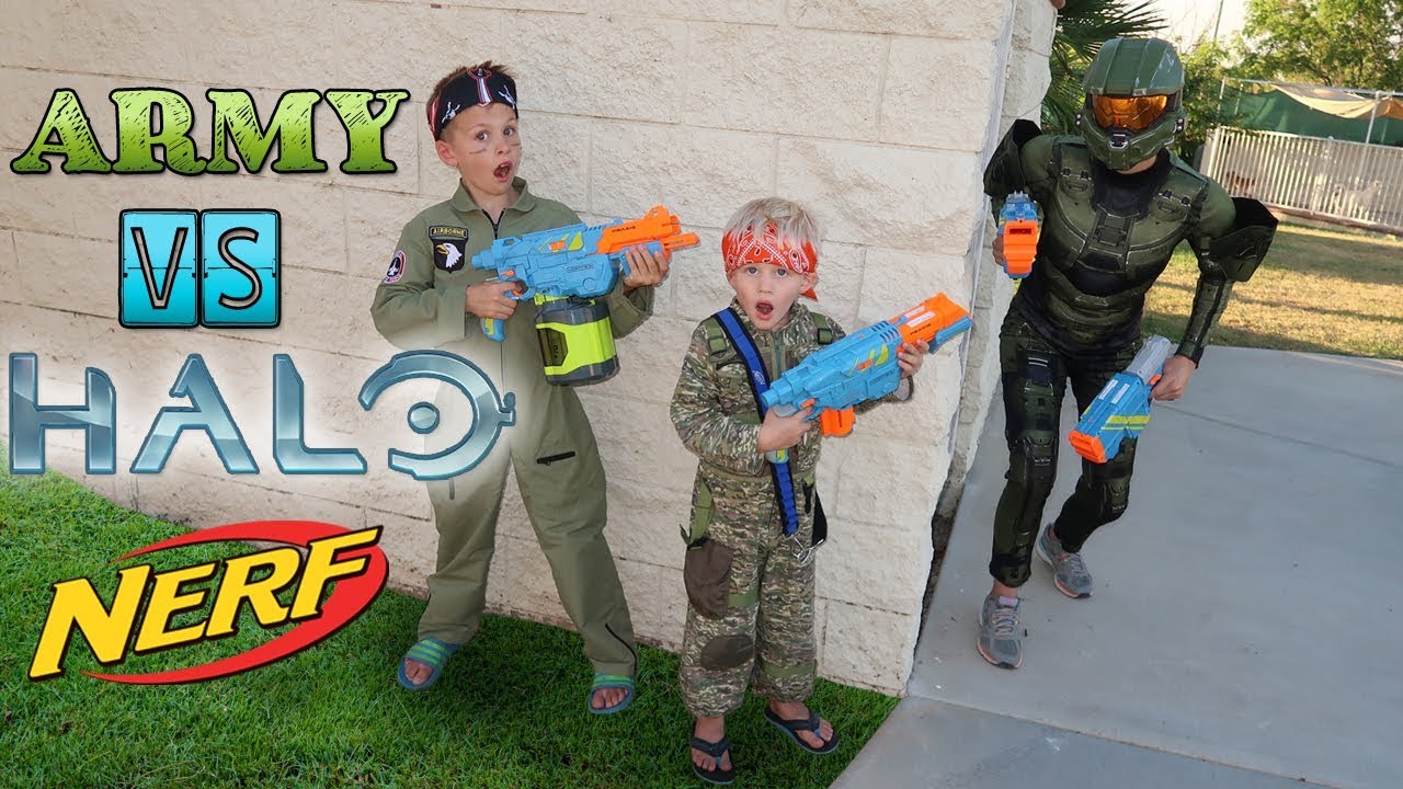 Nerf War: Army vs Halo
