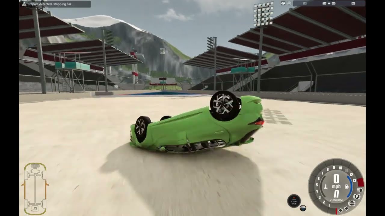 Olympic ski jump but with cars