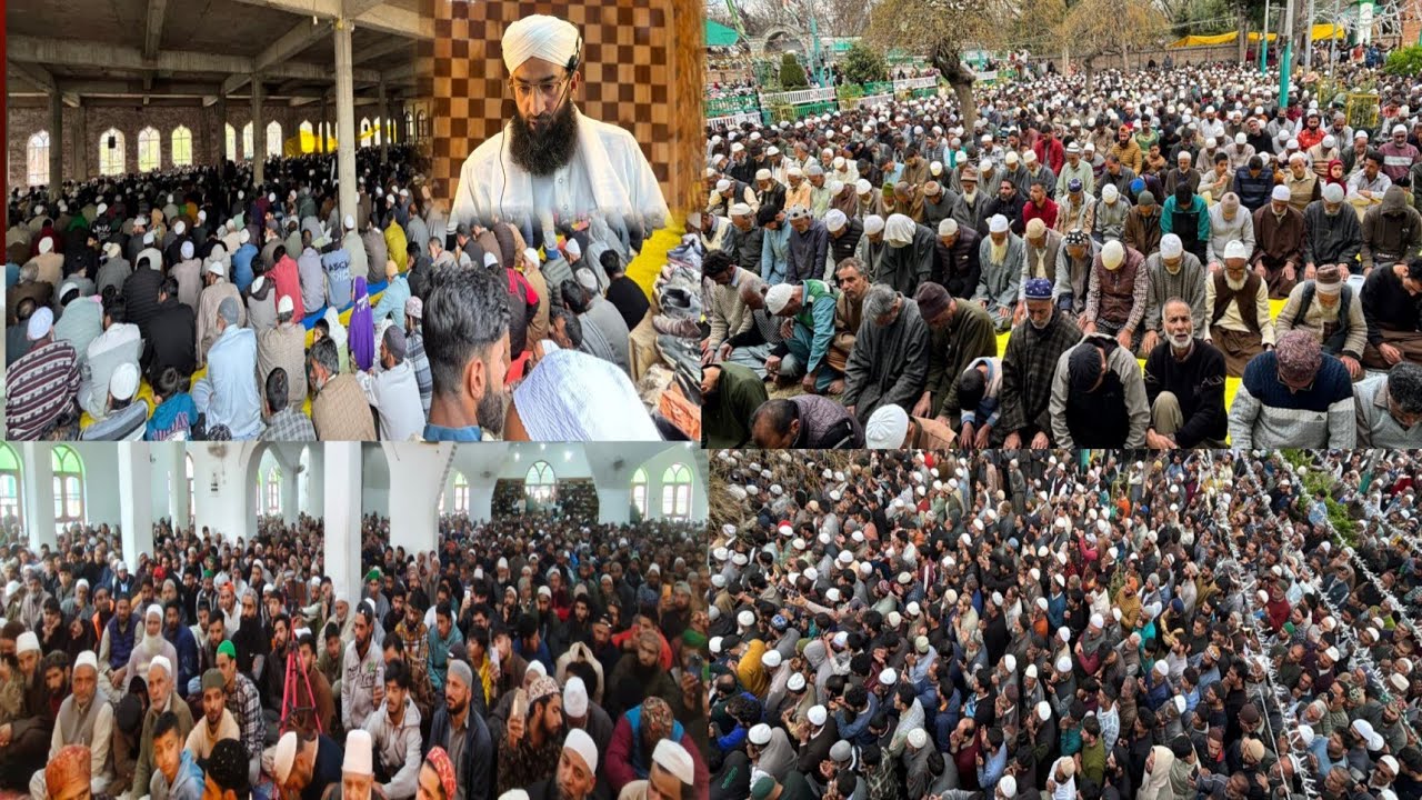 A sea of people gathered at Asar Shareef Kabamarg, Anantnag on the 4th Friday of the blessed month