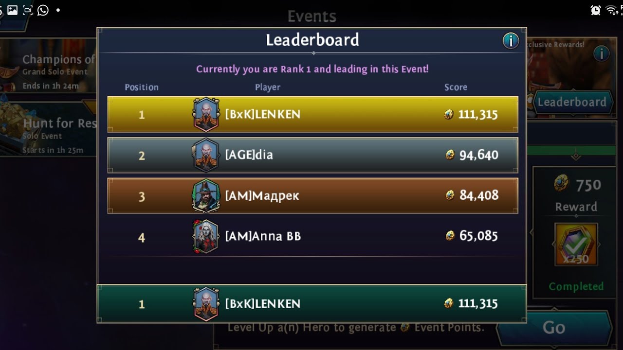 Heroes of the Dark, Best legendary, Throne 28 & 7840 tokens + 217 crystals from 80 to 100 by LENKEN