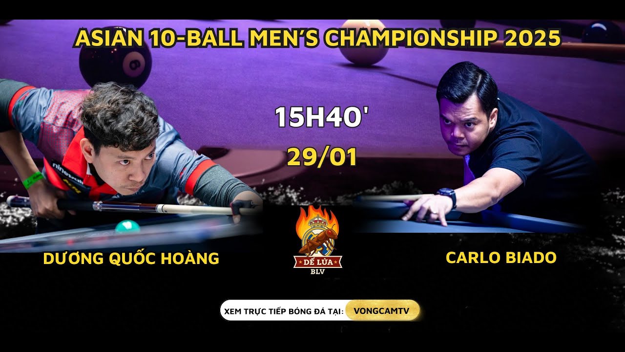 🔴 Last 16 || Dương Quốc Hoàng vs Carlo Biado || ASIAN 10-BALL MEN CHAMPIONSHIP