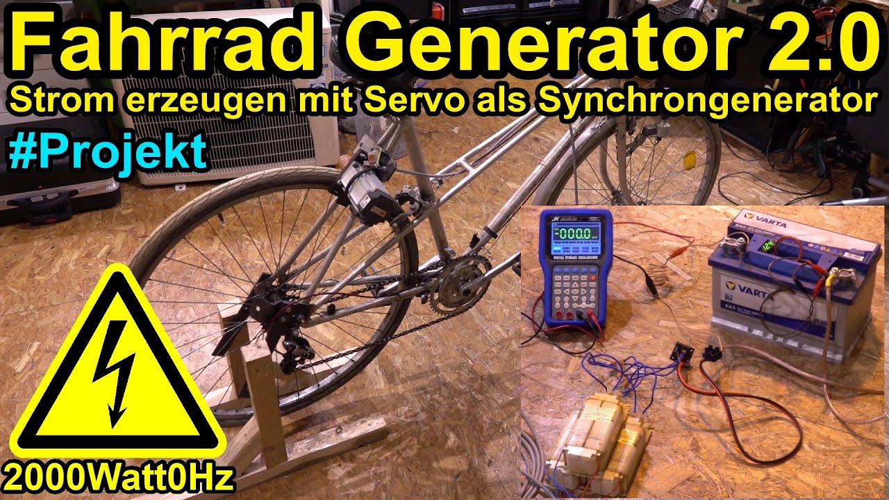 Eigenbau Fahrrad Generator 2.0 selber Strom erzeugen mit Muskelkraft!