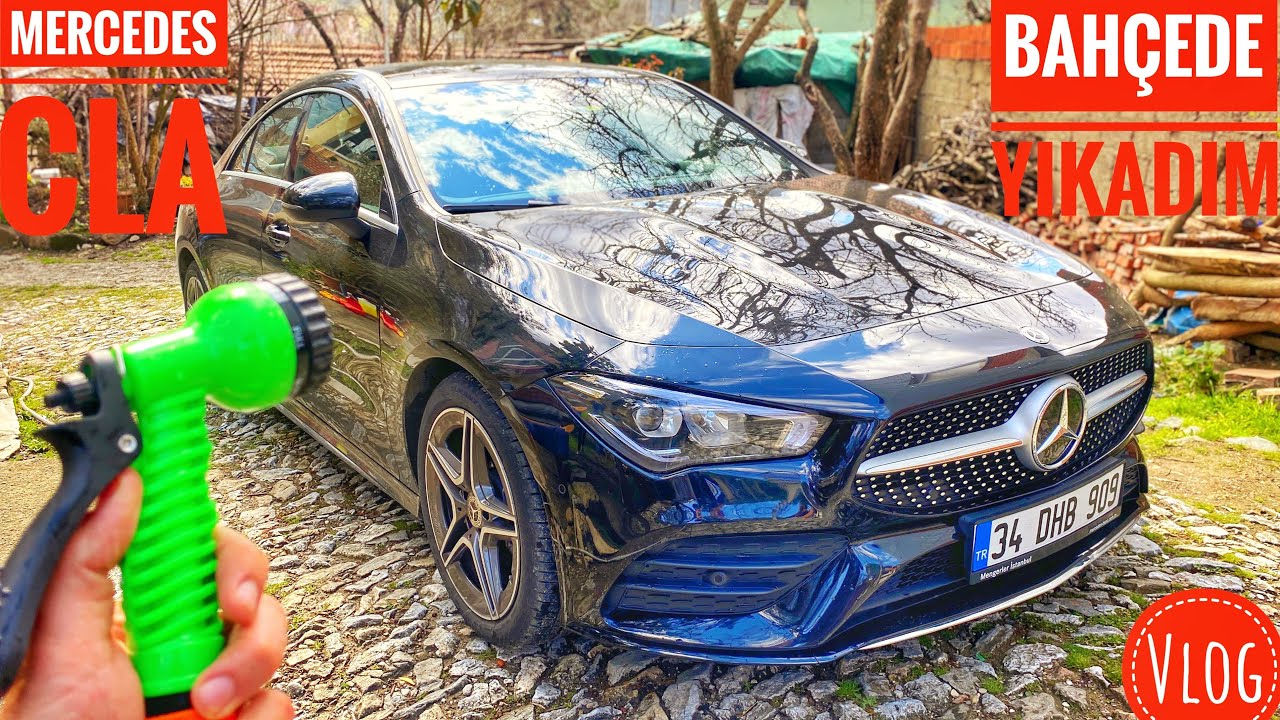 MERCEDES CLA180d BAHÇEDE YIKADIM | CİLA UYGULADIM SU KAYDIRICI | KEYİFLİ YIKAMA VLOG