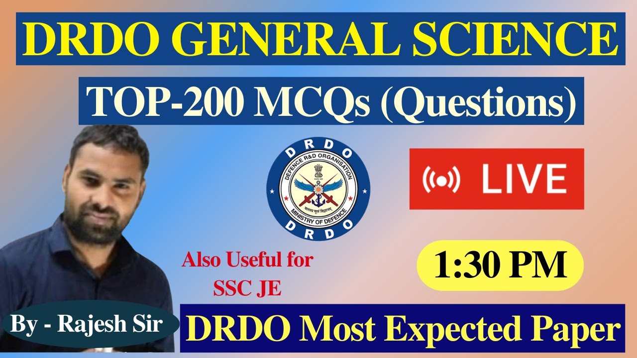 DRDO CEPTAM-10 GENERAL SCIENCE 2022 | TOP 200 MCQs | DRDO CEPTAM-10 Expected Paper