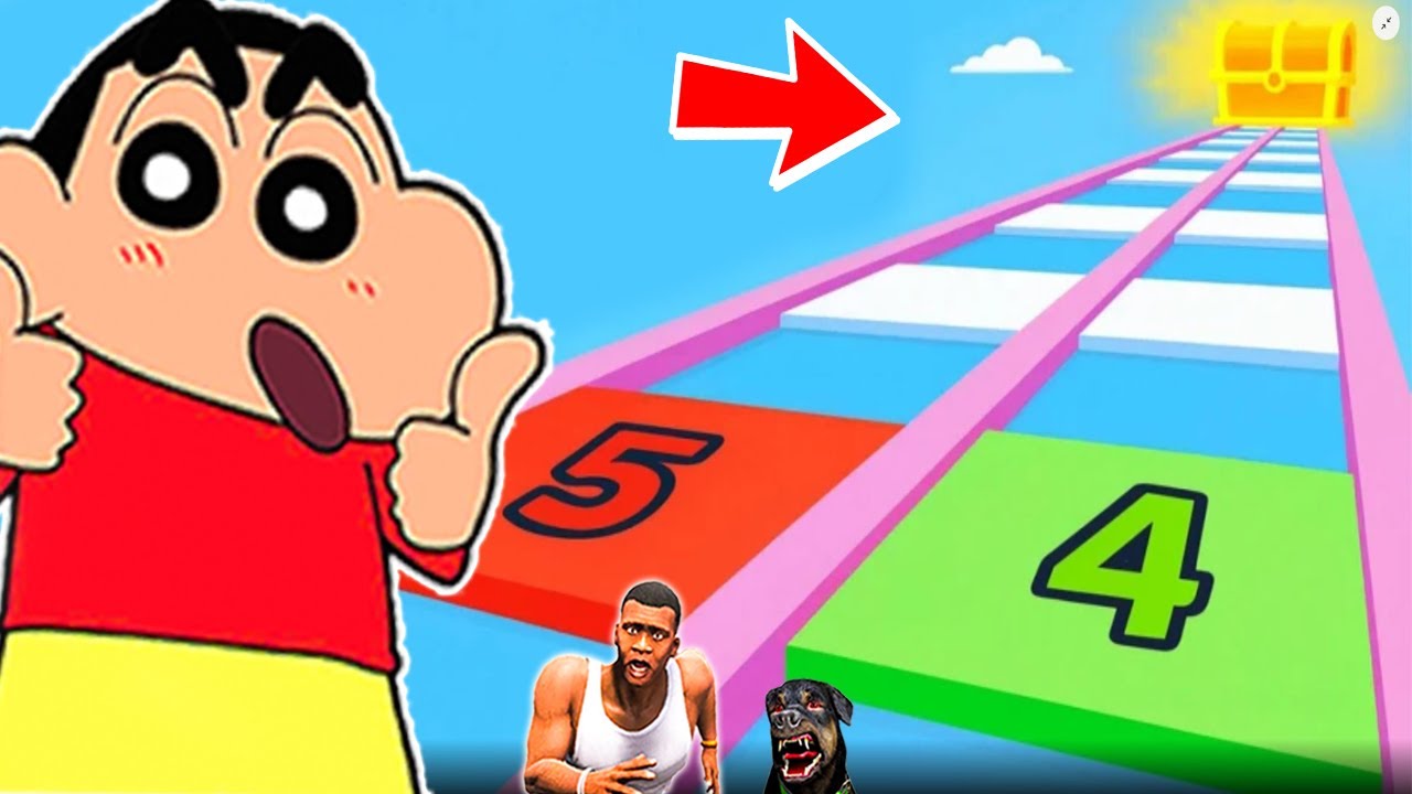 SHINCHAN NOOB vs PRO vs HACKER in MATH GLASS BRIDGE ROBLOX with FRANKLIN & CHOP | DREAM SQUAD