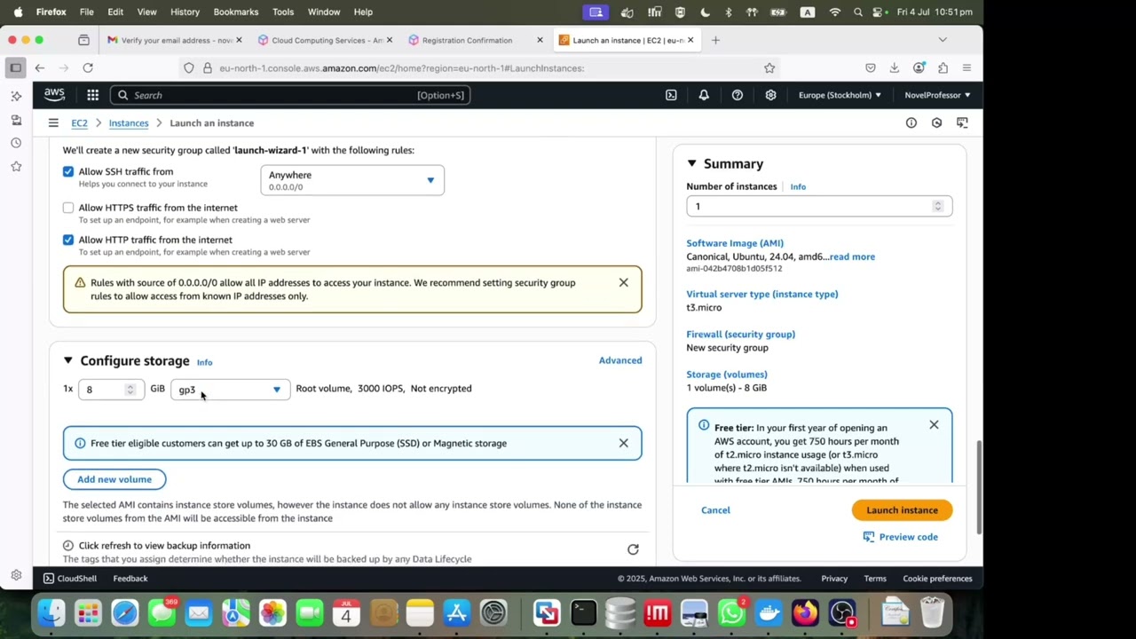 How to setup a free WhatsApp server on AWS to use with WhatsApp client running on Blackberry in 2025