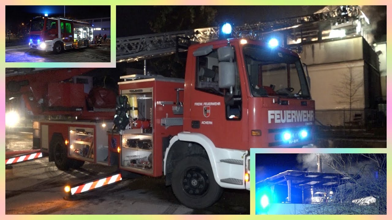 + FEUERWEHR ACHERN im BRANDEINSATZ + Pergola auf Flachdach in Vollbrand - [E]