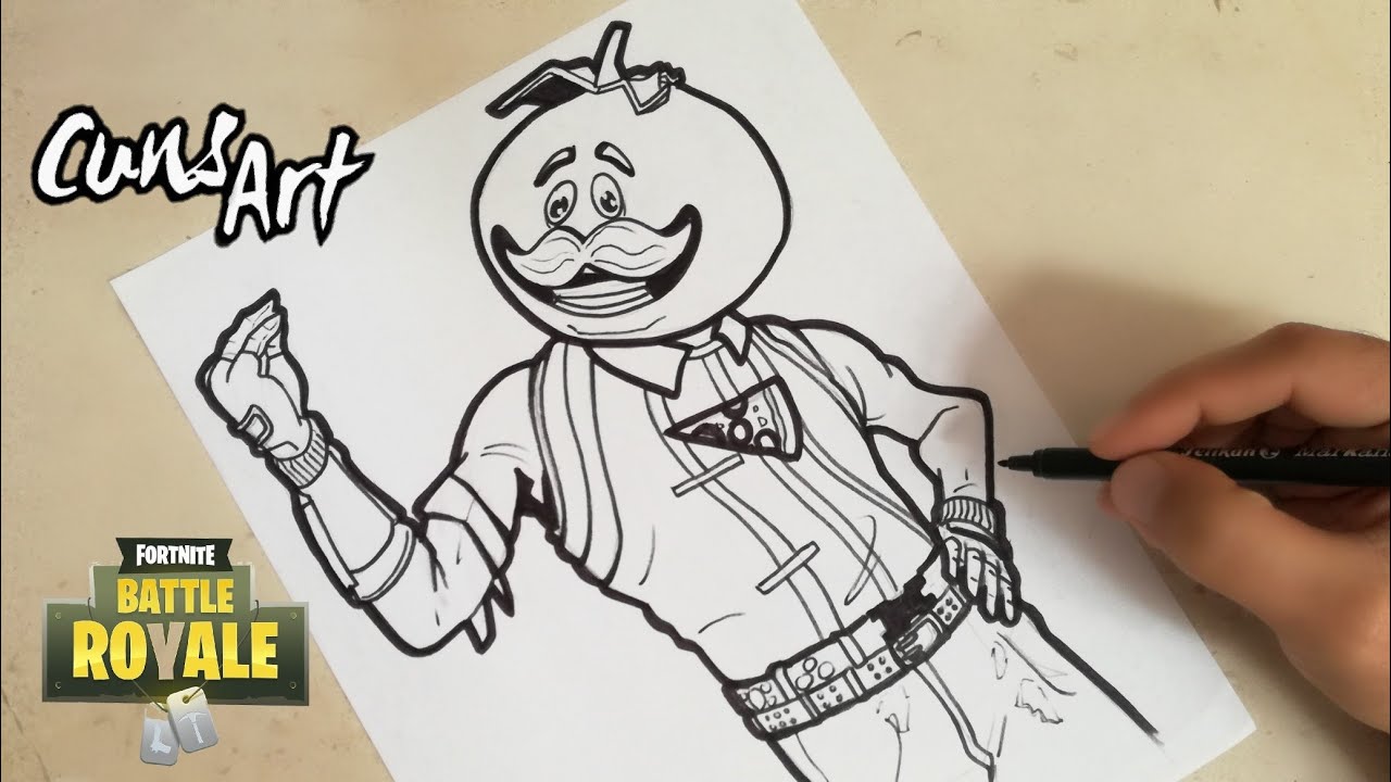 COMO DIBUJAR A CABEZA DE TOMATE | FORTNITE | how to draw tomato head
