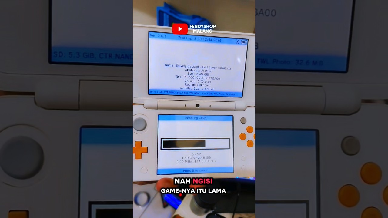 cara isi game nintendo 3ds 🤭 