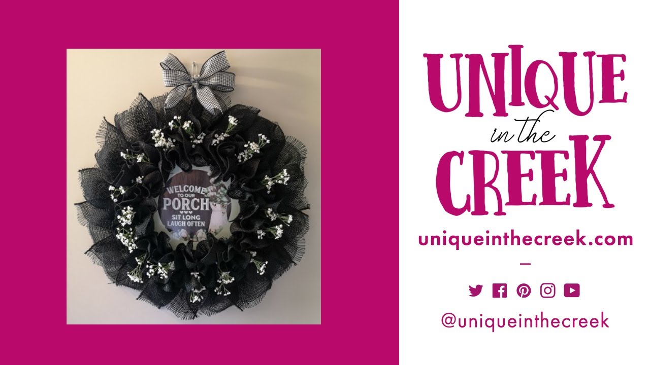DIY Black Burlap Wreath on UITC Character Board