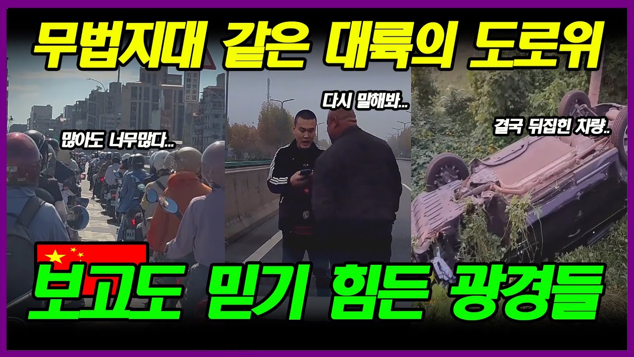 중국반응 | 무법지대가 따로 없다! 황당하고 어이없는 대륙의 도로 위 사건들
