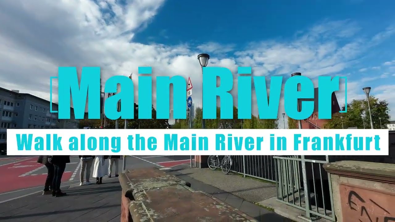 [4K] Main River - Walk along the Main River in Frankfurt.