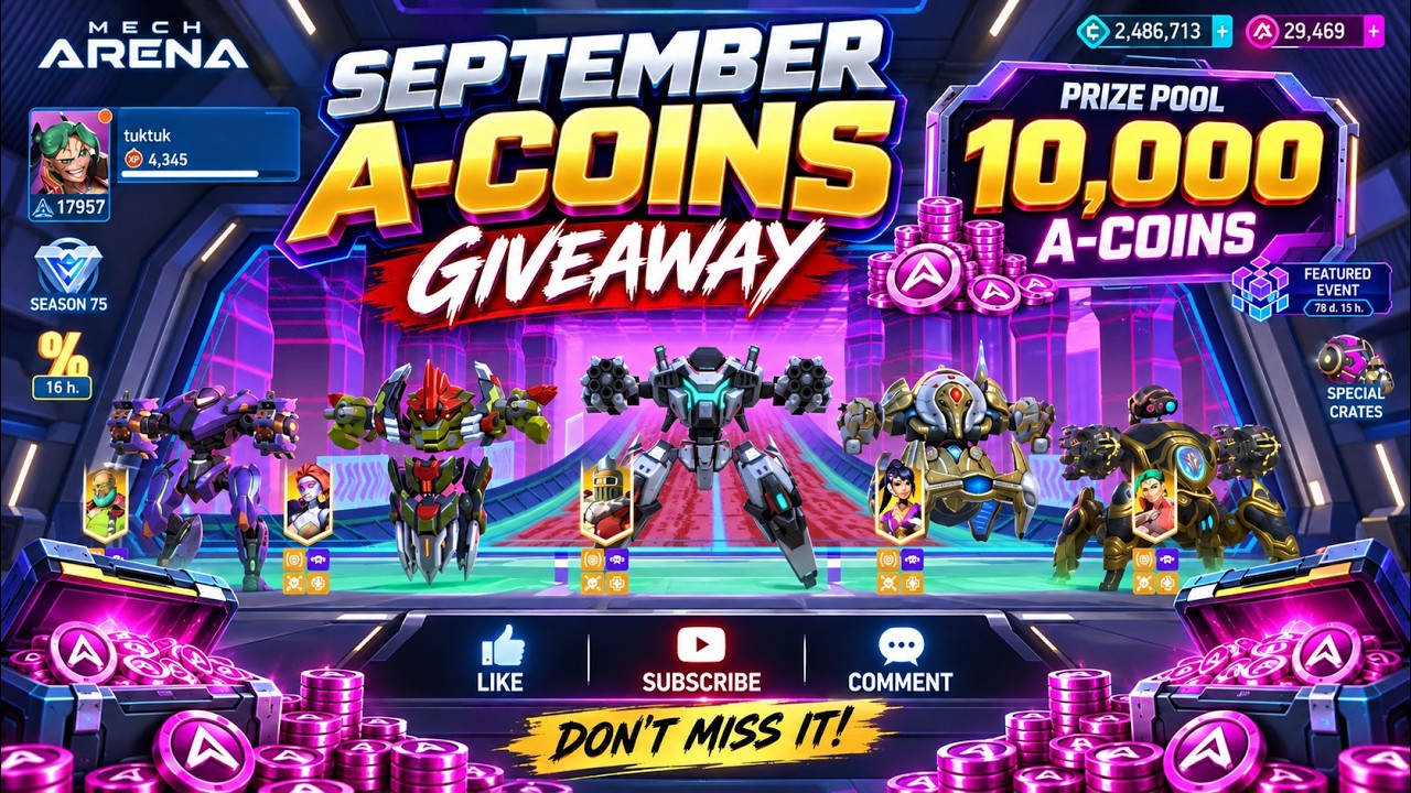 I&rsquo;M GIVING AWAY 10,000 A-COINS! 😱🔥 20 WINNERS! DON&rsquo;T MISS THIS! | Mech Arena