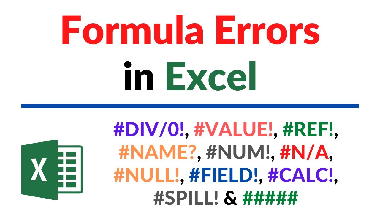 Formula Errors in Excel
