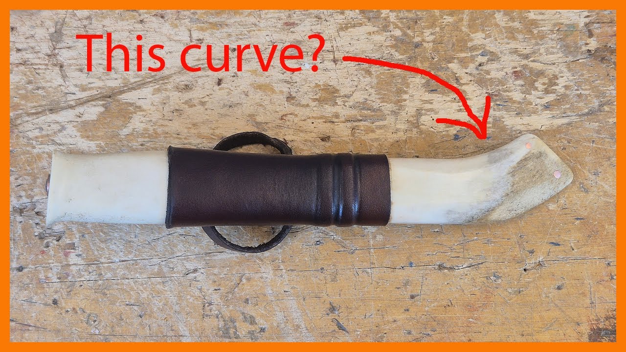 Reindeer antler knife sheath