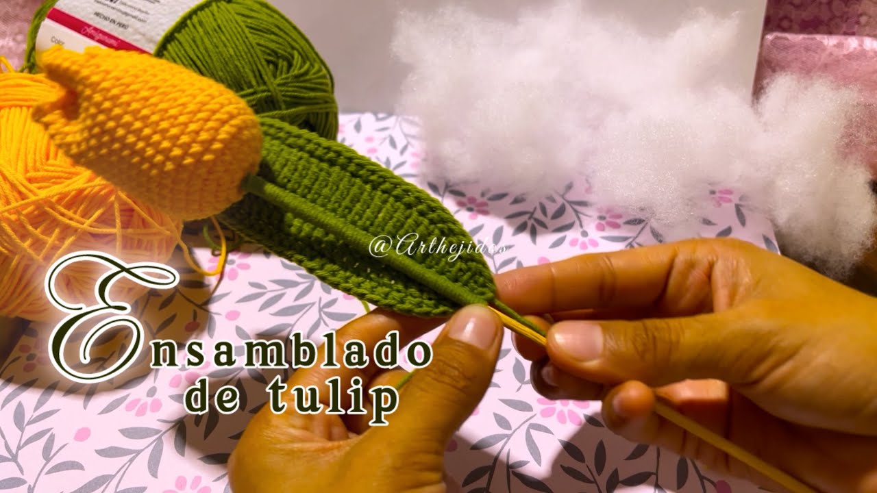 Ensamblado de Tulipán a crochet🌷🧶 muy fácil y hermoso 👌🏻✨