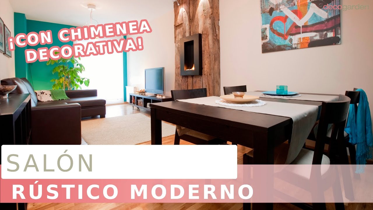 Salón con estilo rústico moderno - Decogarden