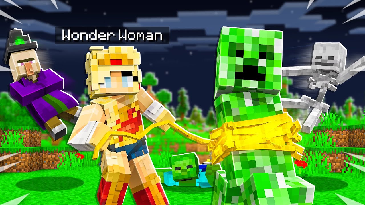 Playing Minecraft as WONDER WOMAN!