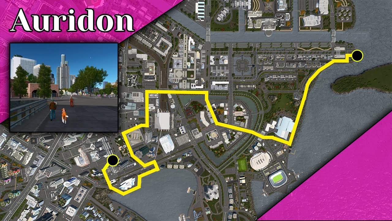 Downtown Walking Tour of a DETAILED City in Cities Skylines! | Auridon