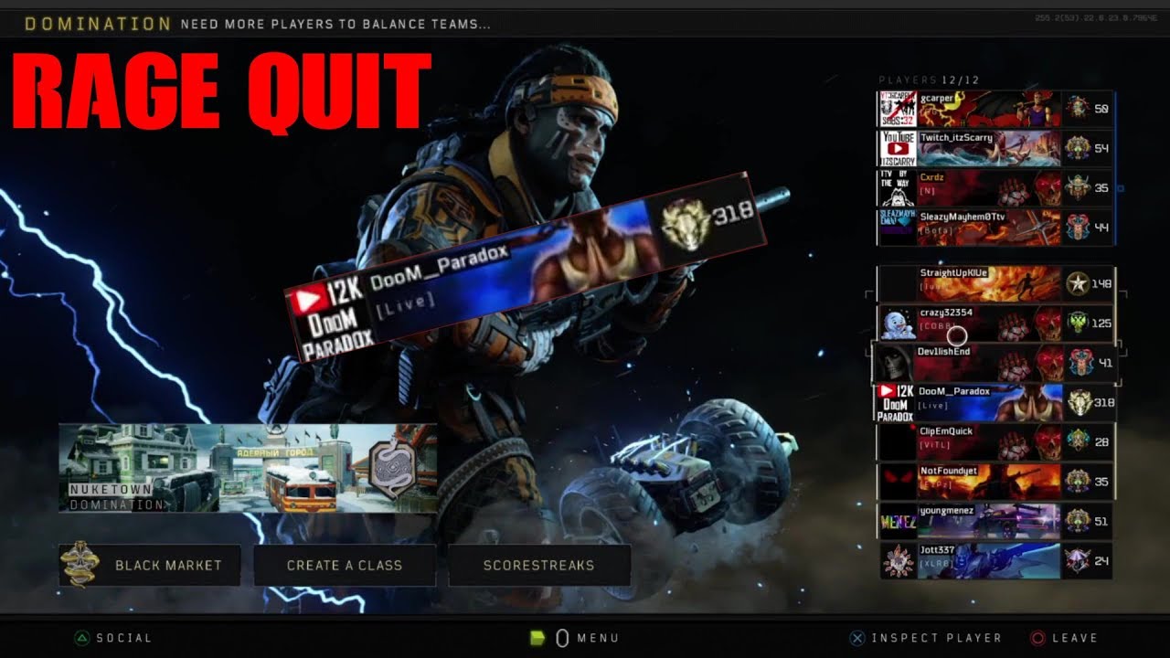 I made DooM Paradox and his team RAGE quit! Call of Duty: Black Ops 4