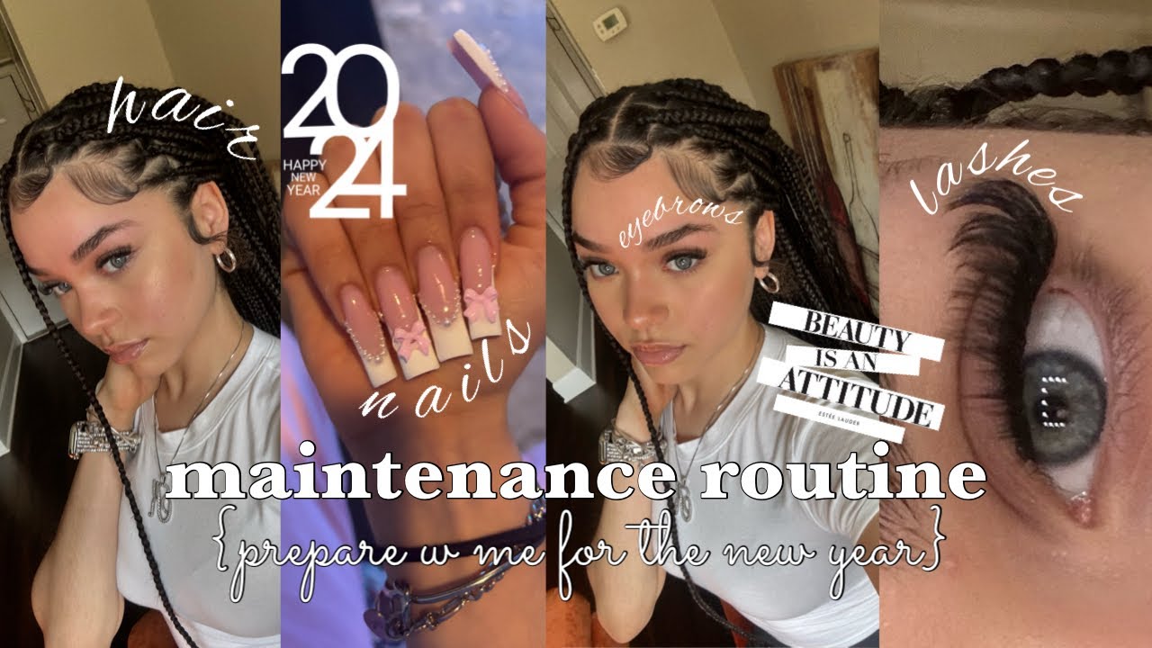 monthly maintenance routine💄|| preparing for the new year {lashes, brows, hair, nails}