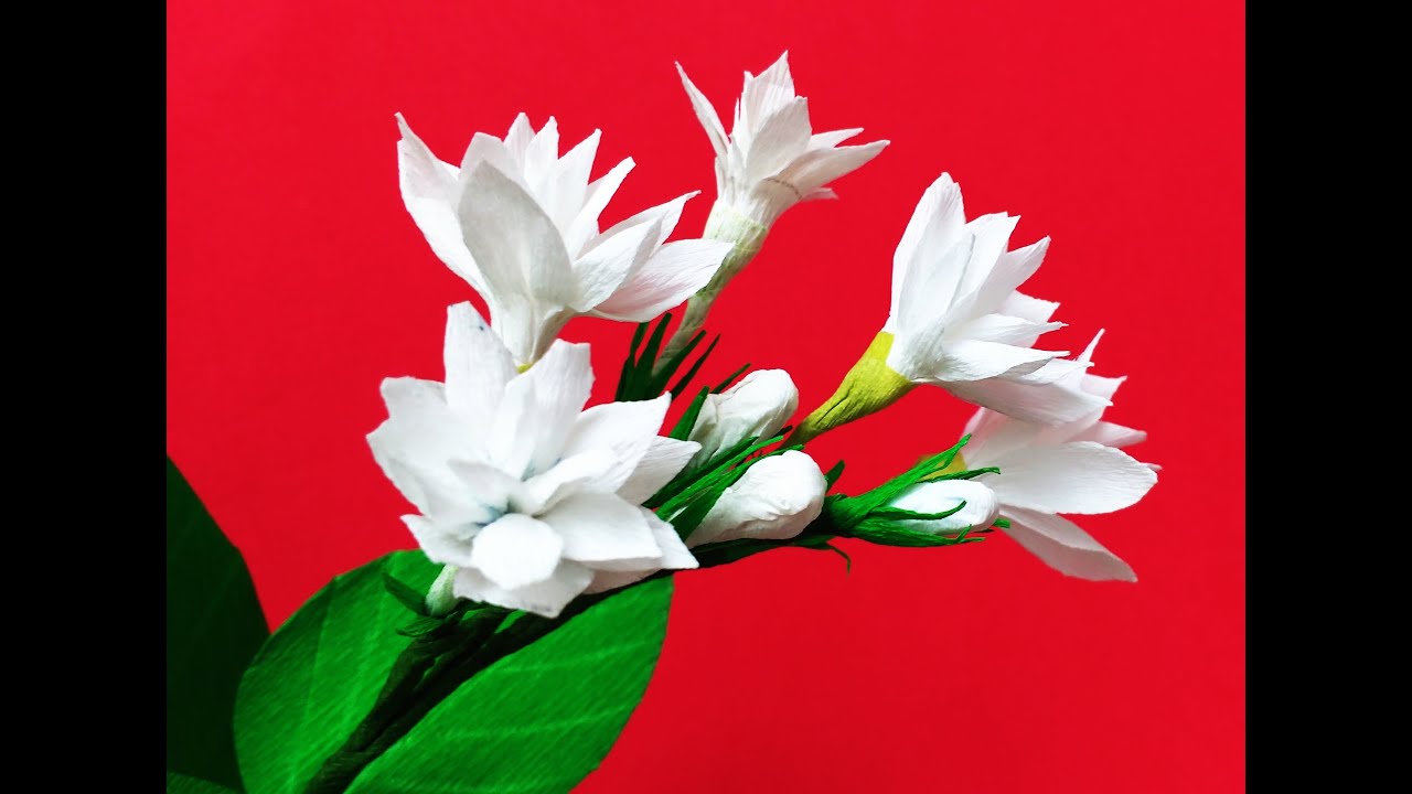 How to make Paper Flower Mogra / Arabian Jasmine (Flower # 84)