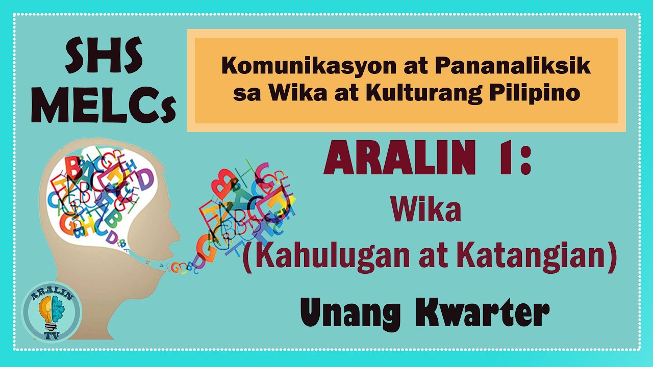 Aralin 1: Wika (mga kahulugan at mga katangian) SHS Grade 11 MELCs (Part 1)
