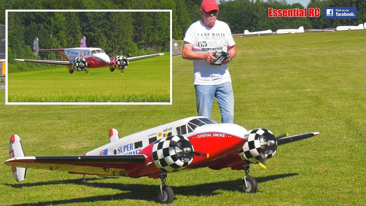 GIANT SCALE Vintage BEECH-18 BEECHCRAFT-18 RC aircraft AEROBATIC DISPLAY