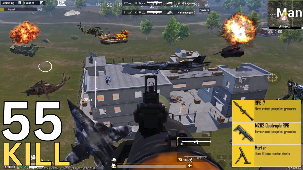 😱 Amazing Base Fight Use M202 + RPG + Mortar vs Jets, Tank, Robot in payload mode 💥 | PUBG Mobile |