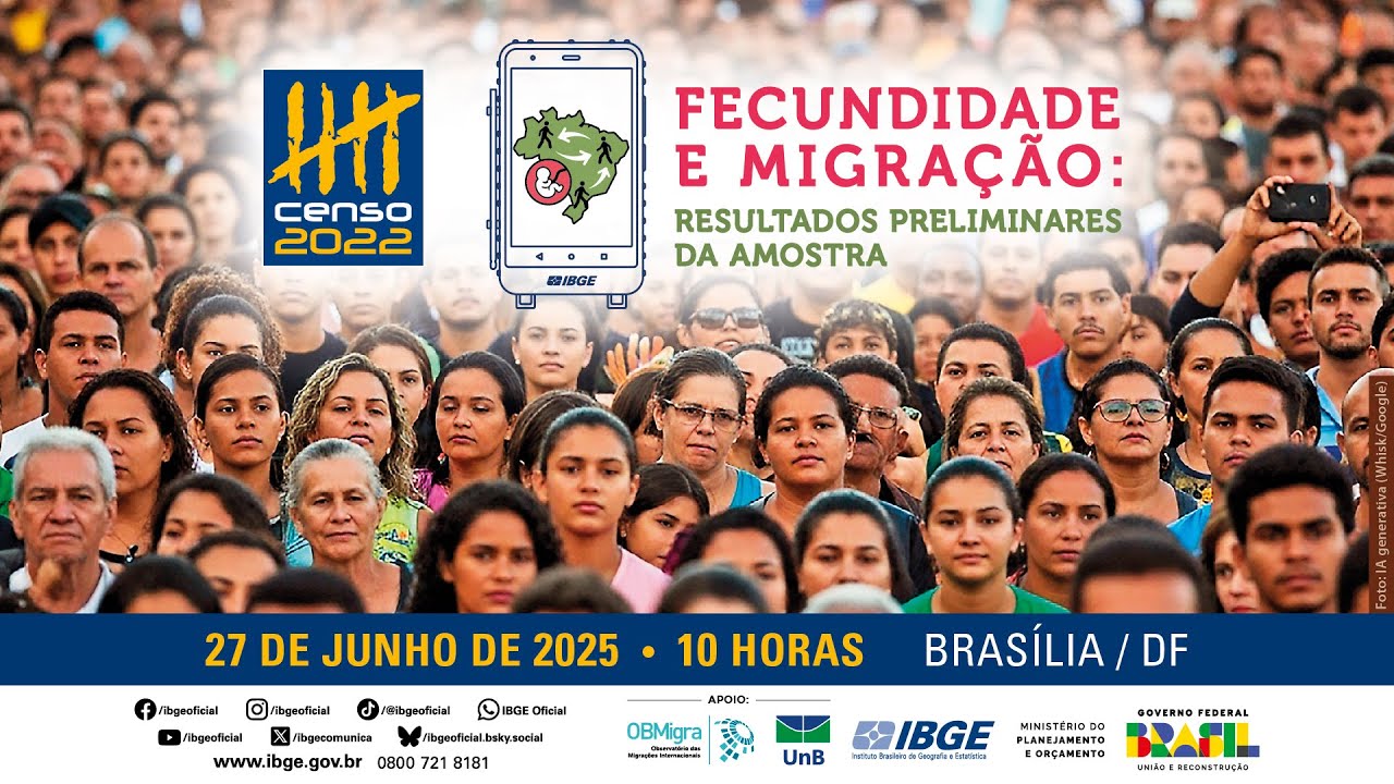 IBGE divulga novos dados do Censo 2022: Fecundidade e Migração no país, nos estados e nas cidades