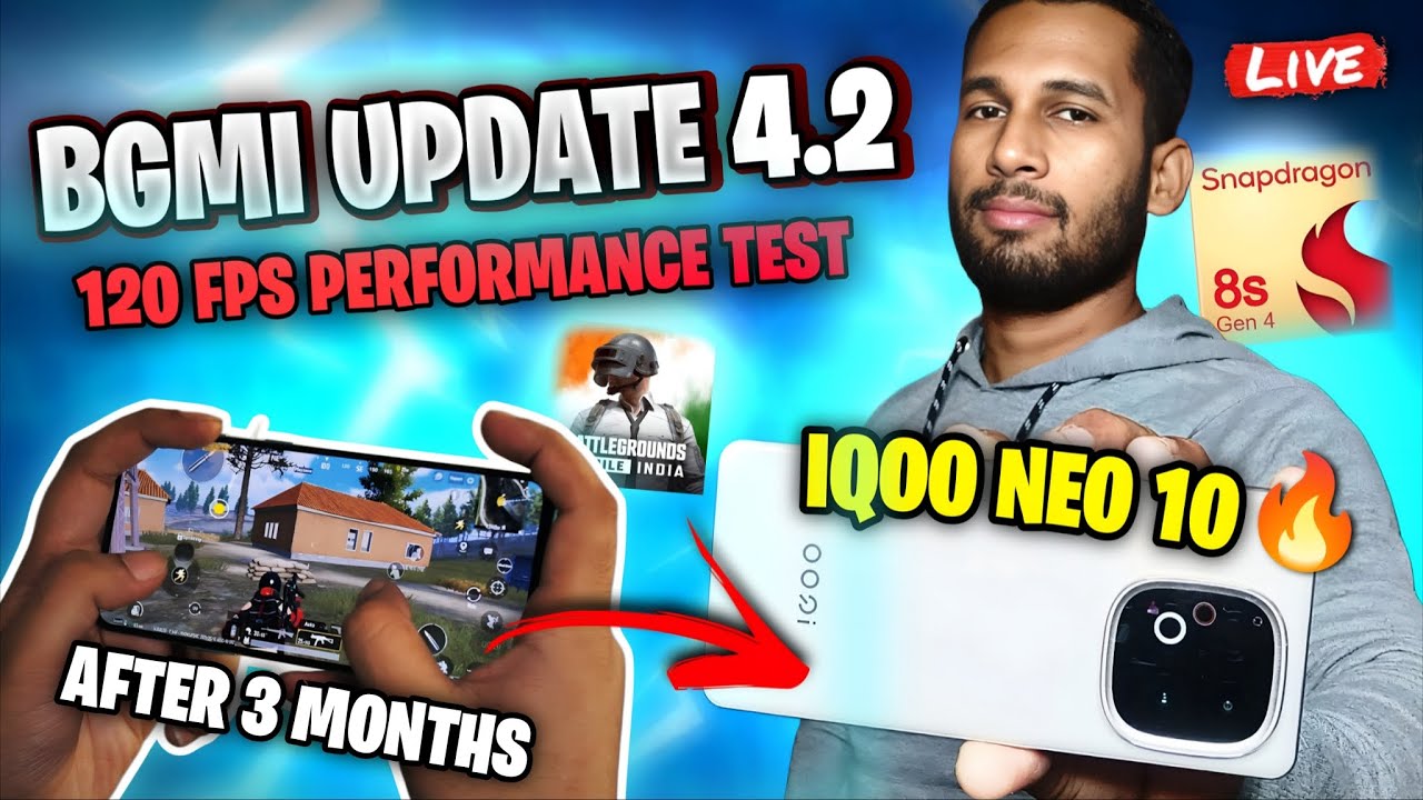 🔥 iQOO Neo 10 BGMI UPDATE 4.2 Performance Test With FPS Meter   | Ajay Live Hai