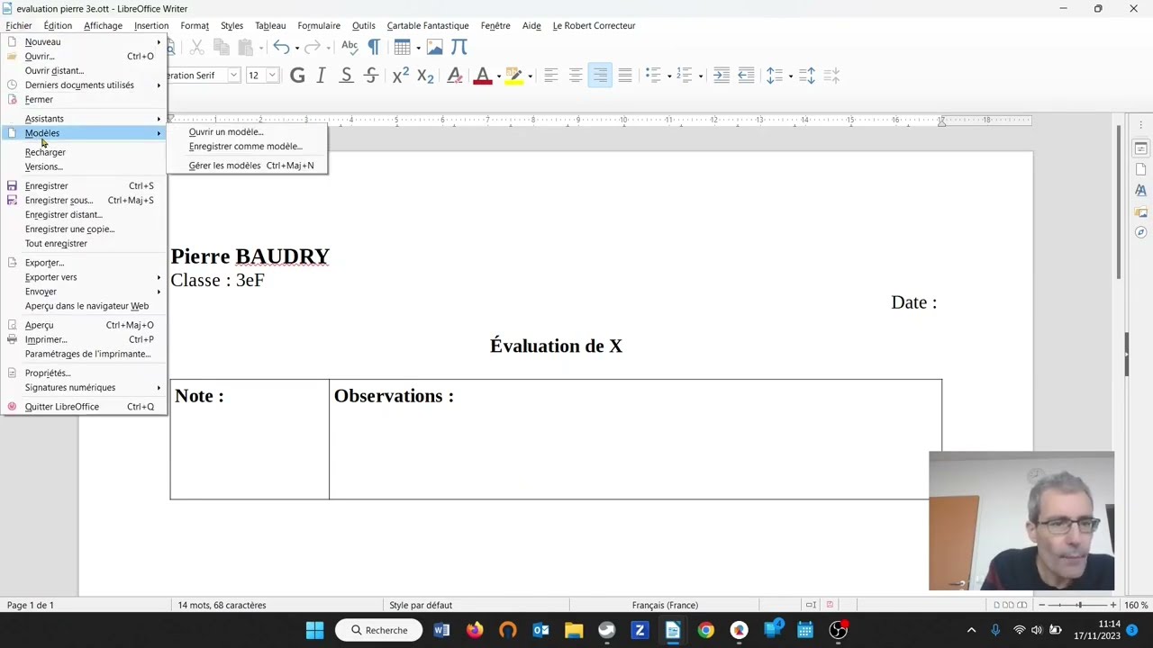 Création et gestion des modèles de documents sous LibreOffice