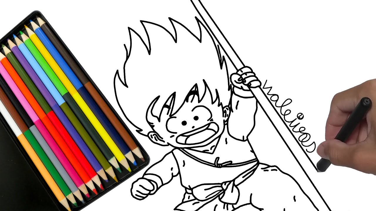 Como desenhar Goku criança simples e bem rápido passo a passo