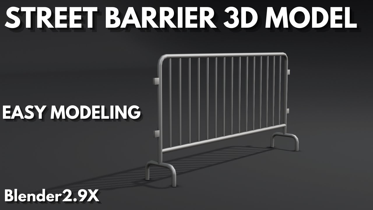 street barrier 3d model made easily in blender 2.9x