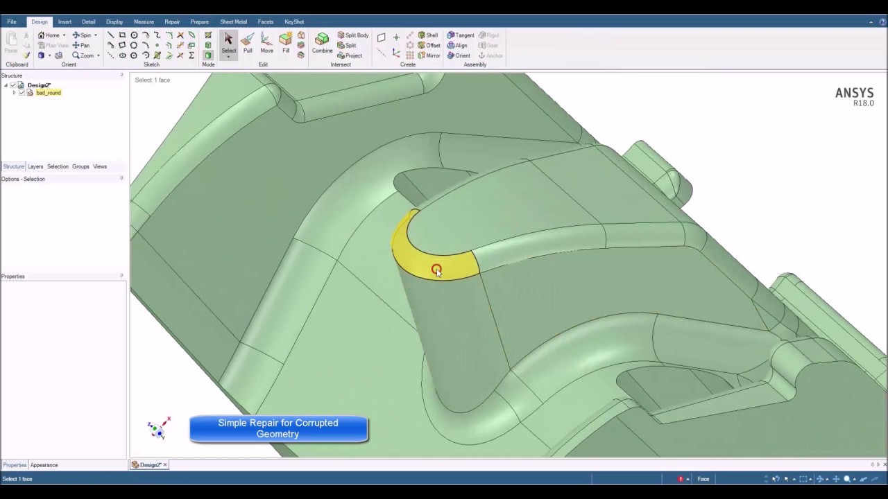 Удаление геометрии, исправление геометрии и написание скриптов с помощью ANSYS SpaceClaim