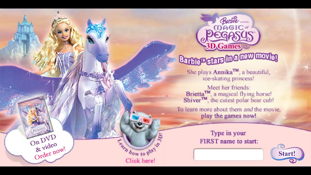 Barbie and the Magic of Pegasus 3D Games