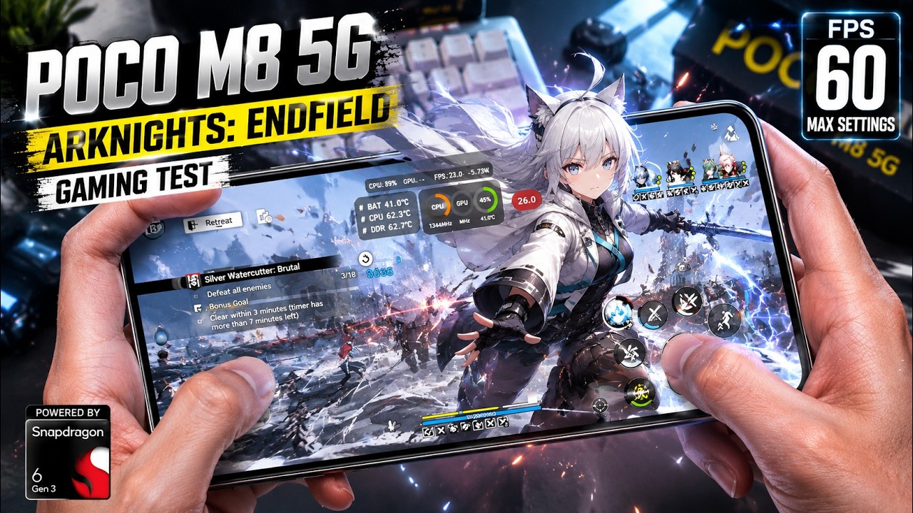 POCO M8 5G Arknights: Endfield Gaming Test | Snapdragon 6 Gen 3, 120Hz AMOLED Display