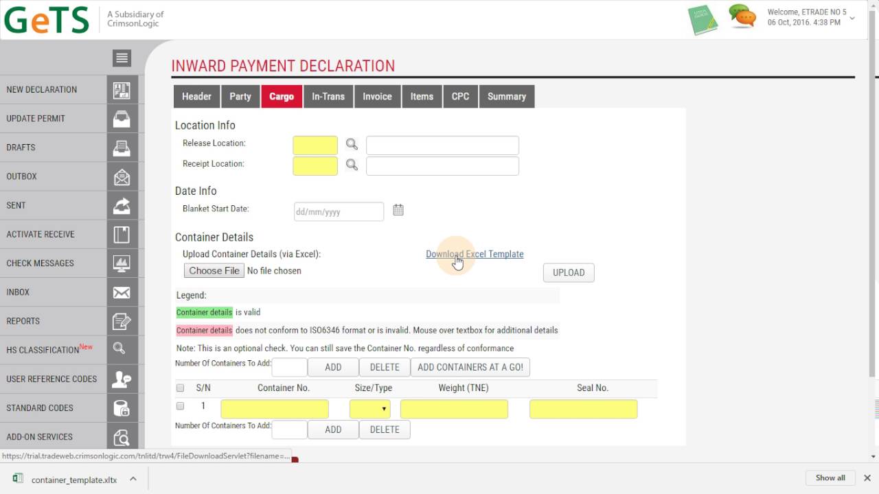 [TradeWeb Live!] New Feature - Cargo Excel Upload Enhancement
