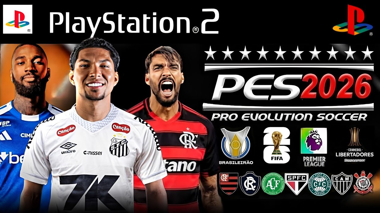 NOVO! PÉS 2026 (PS2) ISO DOWNLOAD DIRETO ATUALIZADO! COM RUMO ESTRELADO AETHERSX2, PC, PSP E OPL✅