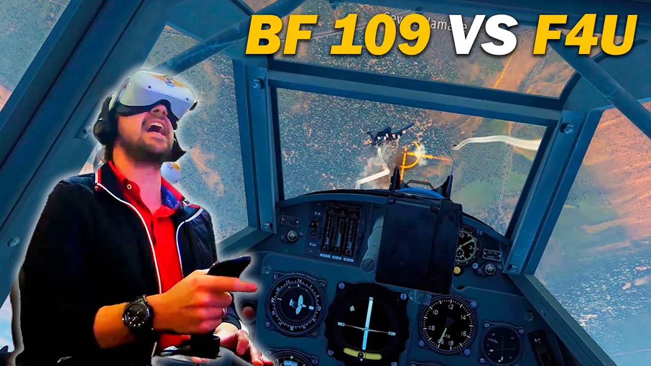Bf 109 AMBUSHED by F4U's | Energy Trap | War Thunder SIM VR