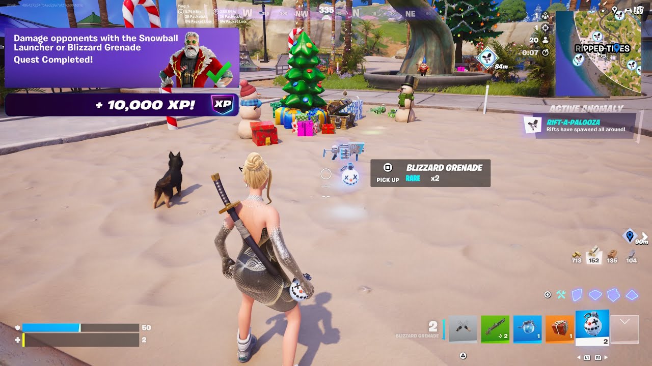 Fortnite - Damage Opponents With The Snowball Launcher Or Blizzard Grenade (Winterfest Quests)
