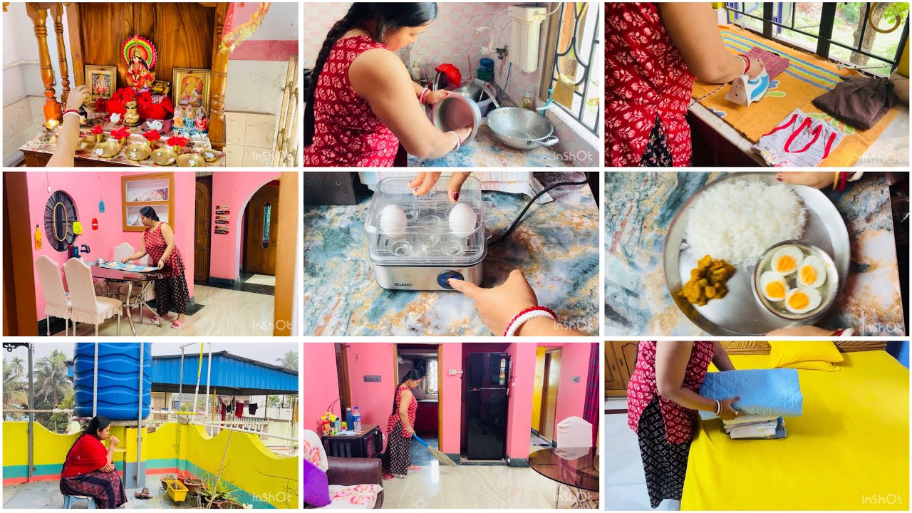 সকাল⏰৬টায় ঘুম থেকে উঠে বাসিকাজ,ঘরগোছানো,রান্না+সংসারের যাবতীয় কাজ দুপুর ১২টার মধ্যে complete করলাম