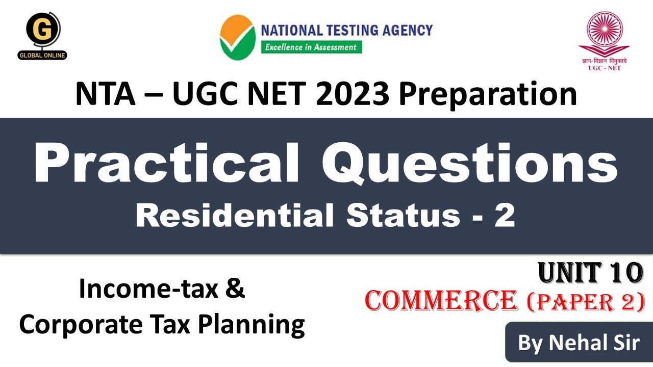NTA UGC NET Commerce Paper 2 Preparation | Residential Status Practical Questions 2