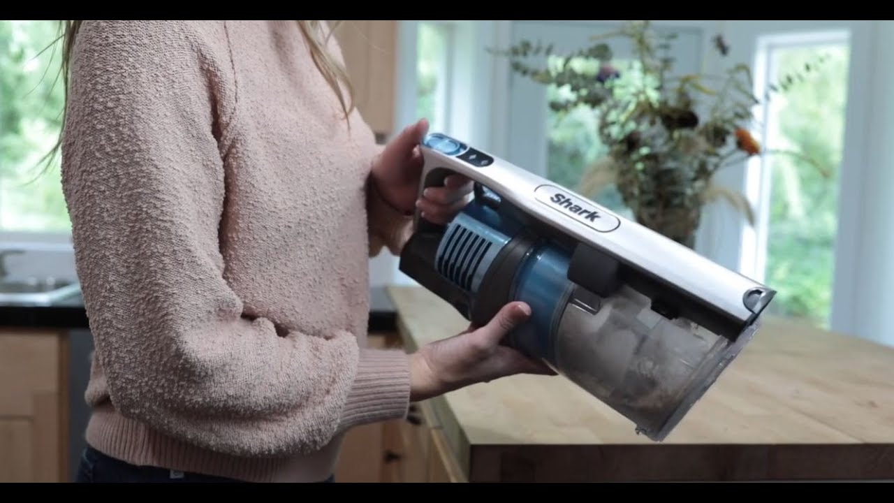 How to empty the dust cup on your Shark® Vertex™ DuoClean® PowerFins Cordless Stick® Vacuum