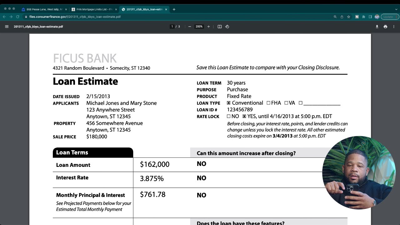 How To Read Your Mortgage Loan Estimate *Closing Costs and Fees Breakdown*