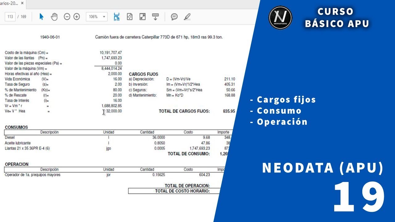 Curso básico de APU con Neodata_Costo Horario parte 1